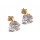 9CT GOLD 3MM DIA ROUND CZ PAIR EARRINGS